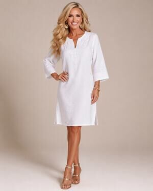 Tommy Bahama Two Palms White Linen Embroidered Dress XXS New With Tags